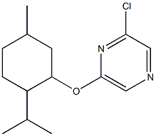 2-chloro-6-{[5-methyl-2-(propan-2-yl)cyclohexyl]oxy}pyrazine Struktur