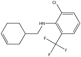 2-chloro-N-(cyclohex-3-en-1-ylmethyl)-6-(trifluoromethyl)aniline Struktur