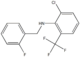 2-chloro-N-[(2-fluorophenyl)methyl]-6-(trifluoromethyl)aniline Struktur