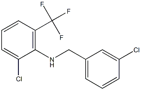 2-chloro-N-[(3-chlorophenyl)methyl]-6-(trifluoromethyl)aniline Struktur