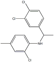 2-chloro-N-[1-(3,4-dichlorophenyl)ethyl]-4-methylaniline Struktur