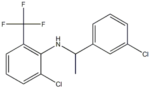 2-chloro-N-[1-(3-chlorophenyl)ethyl]-6-(trifluoromethyl)aniline Struktur