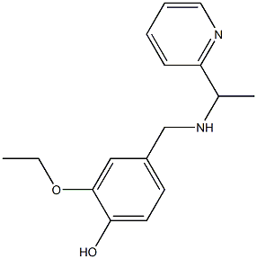 2-ethoxy-4-({[1-(pyridin-2-yl)ethyl]amino}methyl)phenol Struktur