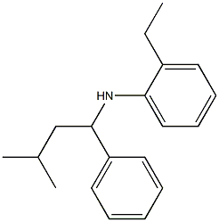 2-ethyl-N-(3-methyl-1-phenylbutyl)aniline Struktur