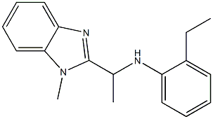 2-ethyl-N-[1-(1-methyl-1H-1,3-benzodiazol-2-yl)ethyl]aniline Struktur