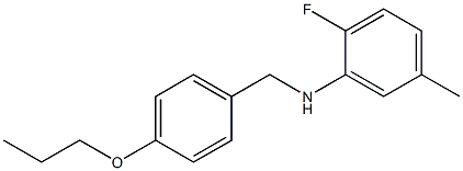 2-fluoro-5-methyl-N-[(4-propoxyphenyl)methyl]aniline Struktur