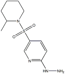 2-hydrazinyl-5-[(2-methylpiperidine-1-)sulfonyl]pyridine Struktur