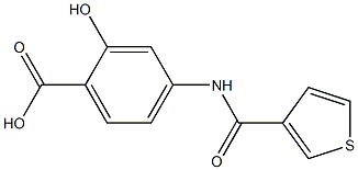 2-hydroxy-4-[(thien-3-ylcarbonyl)amino]benzoic acid Struktur