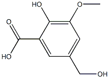 2-hydroxy-5-(hydroxymethyl)-3-methoxybenzoic acid Struktur