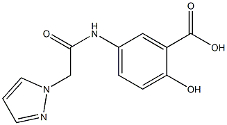 2-hydroxy-5-[2-(1H-pyrazol-1-yl)acetamido]benzoic acid Struktur