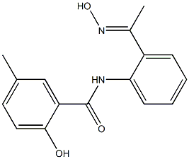 2-hydroxy-N-{2-[1-(hydroxyimino)ethyl]phenyl}-5-methylbenzamide Struktur