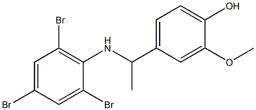 2-methoxy-4-{1-[(2,4,6-tribromophenyl)amino]ethyl}phenol Struktur