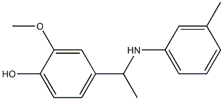 2-methoxy-4-{1-[(3-methylphenyl)amino]ethyl}phenol Struktur