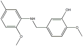 2-methoxy-5-{[(2-methoxy-5-methylphenyl)amino]methyl}phenol Struktur