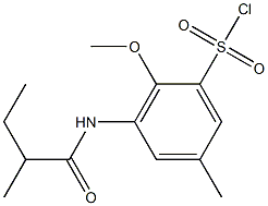 2-methoxy-5-methyl-3-(2-methylbutanamido)benzene-1-sulfonyl chloride Struktur