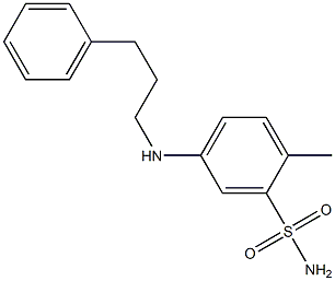 2-methyl-5-[(3-phenylpropyl)amino]benzene-1-sulfonamide Struktur