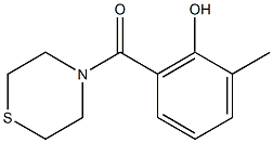 2-methyl-6-(thiomorpholin-4-ylcarbonyl)phenol Struktur