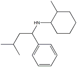 2-methyl-N-(3-methyl-1-phenylbutyl)cyclohexan-1-amine Struktur