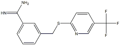 3-({[5-(trifluoromethyl)pyridin-2-yl]sulfanyl}methyl)benzene-1-carboximidamide Struktur