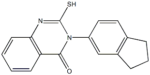 3-(2,3-dihydro-1H-inden-5-yl)-2-sulfanyl-3,4-dihydroquinazolin-4-one Struktur