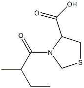 3-(2-methylbutanoyl)-1,3-thiazolidine-4-carboxylic acid Struktur