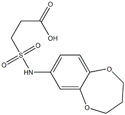 3-(3,4-dihydro-2H-1,5-benzodioxepin-7-ylsulfamoyl)propanoic acid Struktur