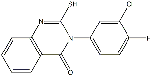 3-(3-chloro-4-fluorophenyl)-2-sulfanyl-3,4-dihydroquinazolin-4-one Struktur