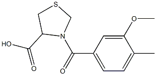 3-(3-methoxy-4-methylbenzoyl)-1,3-thiazolidine-4-carboxylic acid Struktur