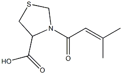 3-(3-methylbut-2-enoyl)-1,3-thiazolidine-4-carboxylic acid Struktur