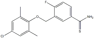 3-(4-chloro-2,6-dimethylphenoxymethyl)-4-fluorobenzene-1-carbothioamide Struktur