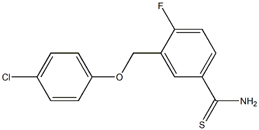 3-(4-chlorophenoxymethyl)-4-fluorobenzene-1-carbothioamide Struktur