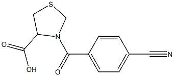 3-(4-cyanobenzoyl)-1,3-thiazolidine-4-carboxylic acid Struktur