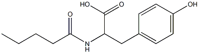 3-(4-hydroxyphenyl)-2-pentanamidopropanoic acid Struktur