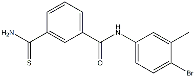 3-(aminocarbonothioyl)-N-(4-bromo-3-methylphenyl)benzamide Struktur