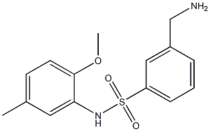 3-(aminomethyl)-N-(2-methoxy-5-methylphenyl)benzene-1-sulfonamide Struktur