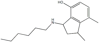 3-(hexylamino)-1,7-dimethyl-2,3-dihydro-1H-inden-4-ol Struktur