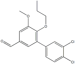 3',4'-dichloro-5-methoxy-6-propoxy-1,1'-biphenyl-3-carbaldehyde Struktur