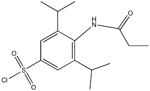 3,5-bis(propan-2-yl)-4-propanamidobenzene-1-sulfonyl chloride Struktur