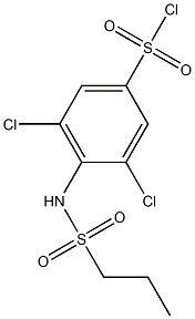 3,5-dichloro-4-(propane-1-sulfonamido)benzene-1-sulfonyl chloride Struktur