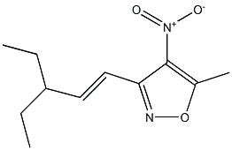 3-[(1E)-3-ethylpent-1-enyl]-5-methyl-4-nitroisoxazole Struktur