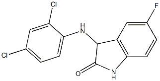 3-[(2,4-dichlorophenyl)amino]-5-fluoro-2,3-dihydro-1H-indol-2-one Struktur