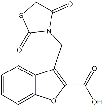 3-[(2,4-dioxo-1,3-thiazolidin-3-yl)methyl]-1-benzofuran-2-carboxylic acid Struktur