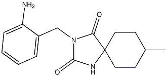 3-[(2-aminophenyl)methyl]-8-methyl-1,3-diazaspiro[4.5]decane-2,4-dione Struktur