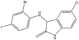 3-[(2-bromo-4-fluorophenyl)amino]-5-chloro-2,3-dihydro-1H-indol-2-one Struktur