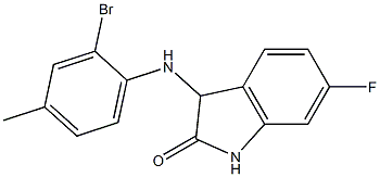 3-[(2-bromo-4-methylphenyl)amino]-6-fluoro-2,3-dihydro-1H-indol-2-one Struktur