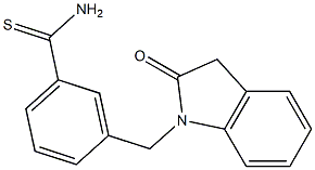 3-[(2-oxo-2,3-dihydro-1H-indol-1-yl)methyl]benzenecarbothioamide Struktur