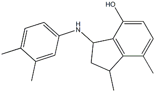 3-[(3,4-dimethylphenyl)amino]-1,7-dimethyl-2,3-dihydro-1H-inden-4-ol Struktur