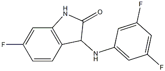 3-[(3,5-difluorophenyl)amino]-6-fluoro-2,3-dihydro-1H-indol-2-one Struktur