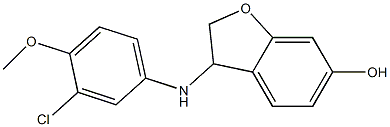 3-[(3-chloro-4-methoxyphenyl)amino]-2,3-dihydro-1-benzofuran-6-ol Struktur