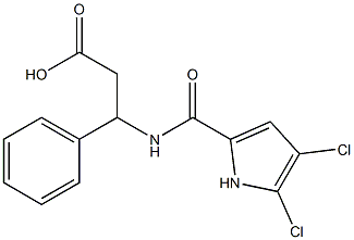 3-[(4,5-dichloro-1H-pyrrol-2-yl)formamido]-3-phenylpropanoic acid Struktur